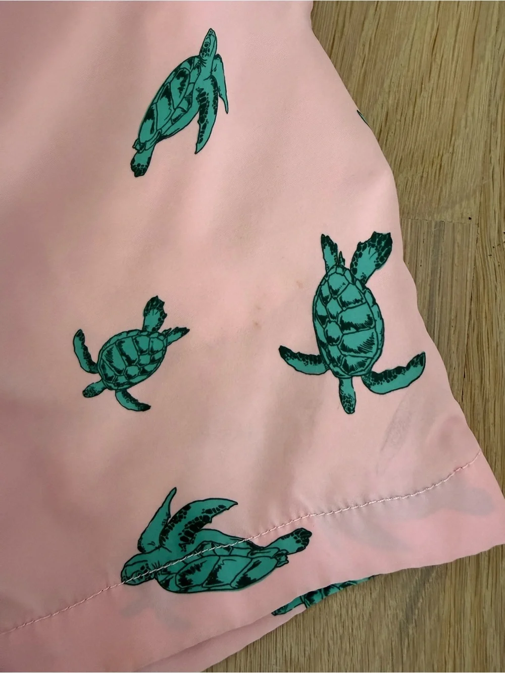 Crewcuts Pink Swim Shorts with Green Turtle Print